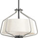 Hangar 2 Light 16 inch Brushed Nickel Semi-Flush Mount Convertible Ceiling Light, Design Series