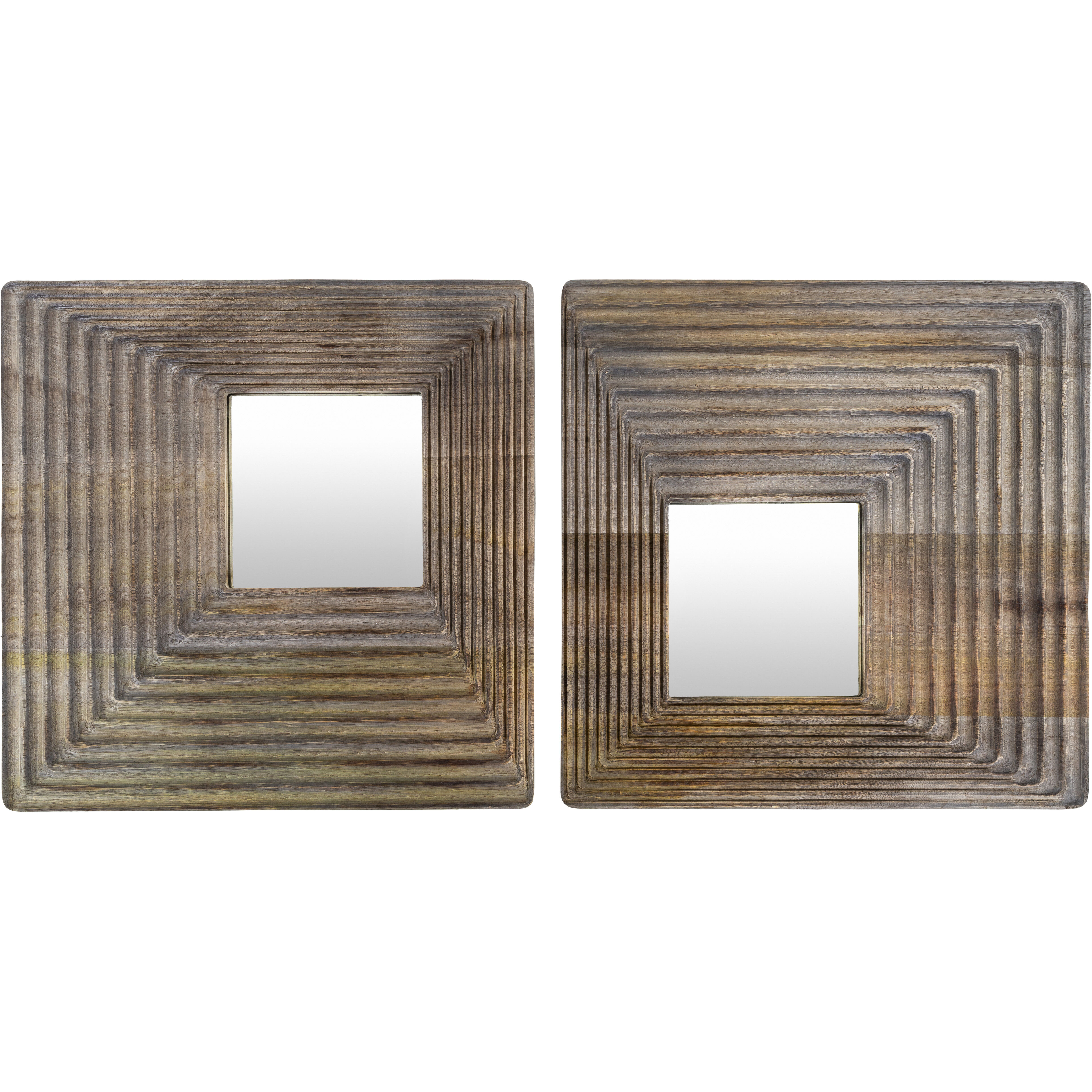 Meenakshi 16 X 1.5 inch Medium Grey Mirror Set, Small