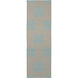 Frontier 96 X 30 inch Aqua, Light Gray Rug