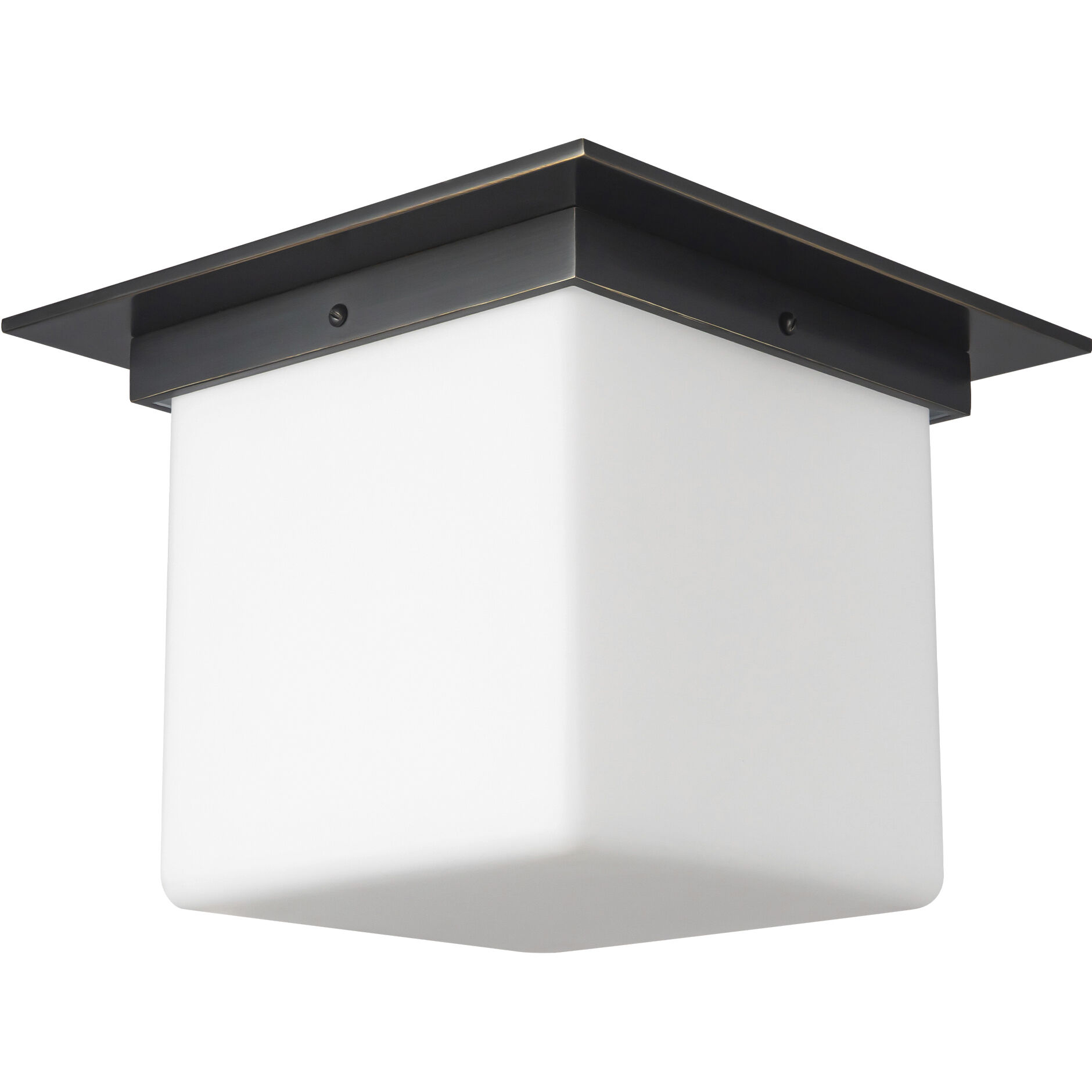 Mineral 1 Light 11.13 inch Urban Bronze and Matte Opal Glass Flush Mount Ceiling Light in Opal Glass Shade