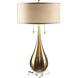 Lagrima 31 inch 60 watt Brushed Brass Lamp Portable Light