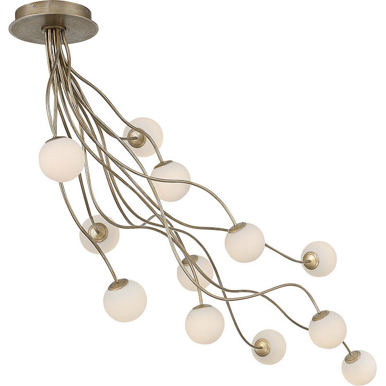 Athena LED 20 inch Antique Gold Semi-Flush Mount Ceiling Light