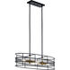 Piston 4 Light 12 inch Black Chandelier Oval Pendant Ceiling Light, Oval