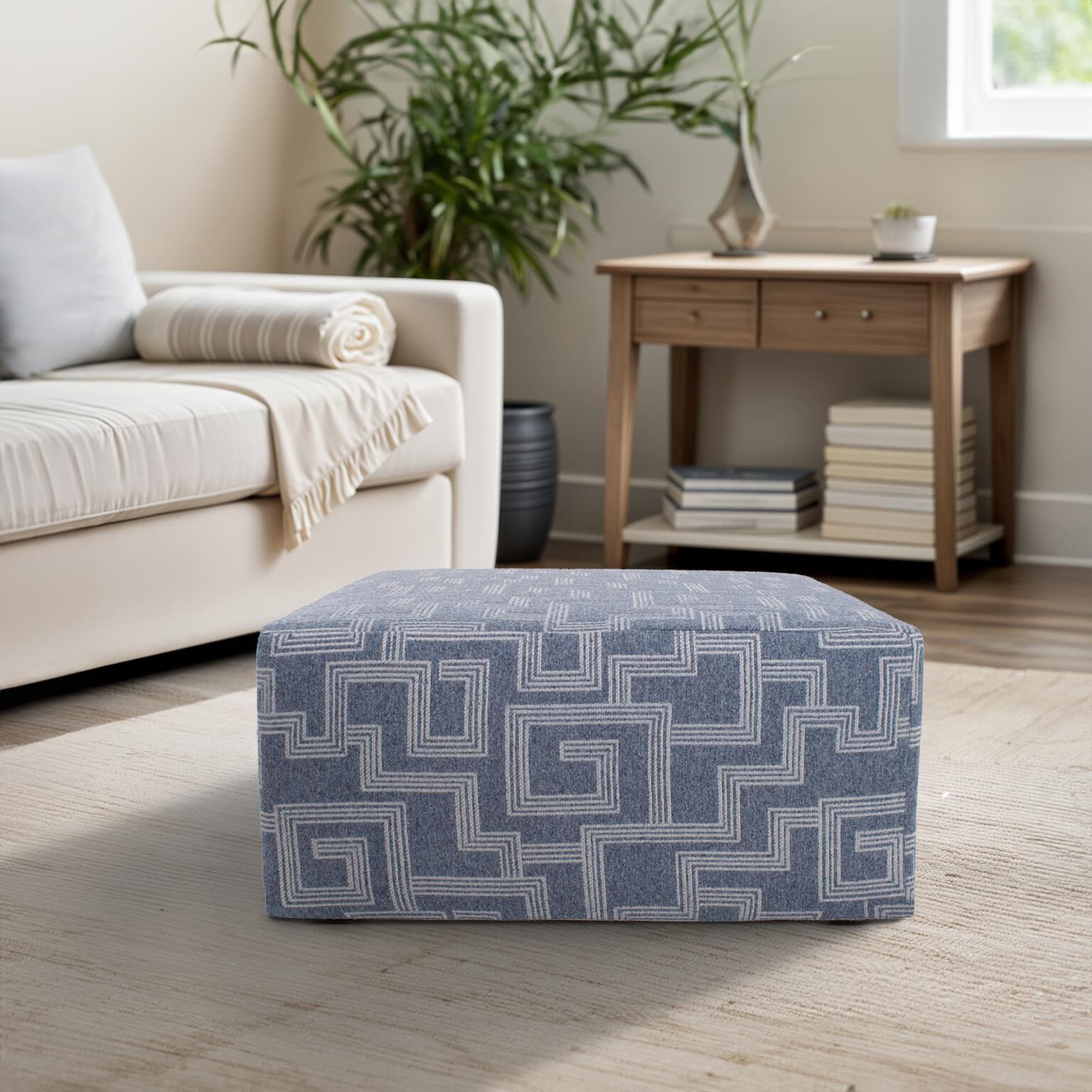 Syros Universal 18 inch Denim Outdoor Ottoman