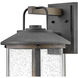 Estate Series Lakehouse Outdoor Wall Mount Lantern in Aged Zinc, Non-LED