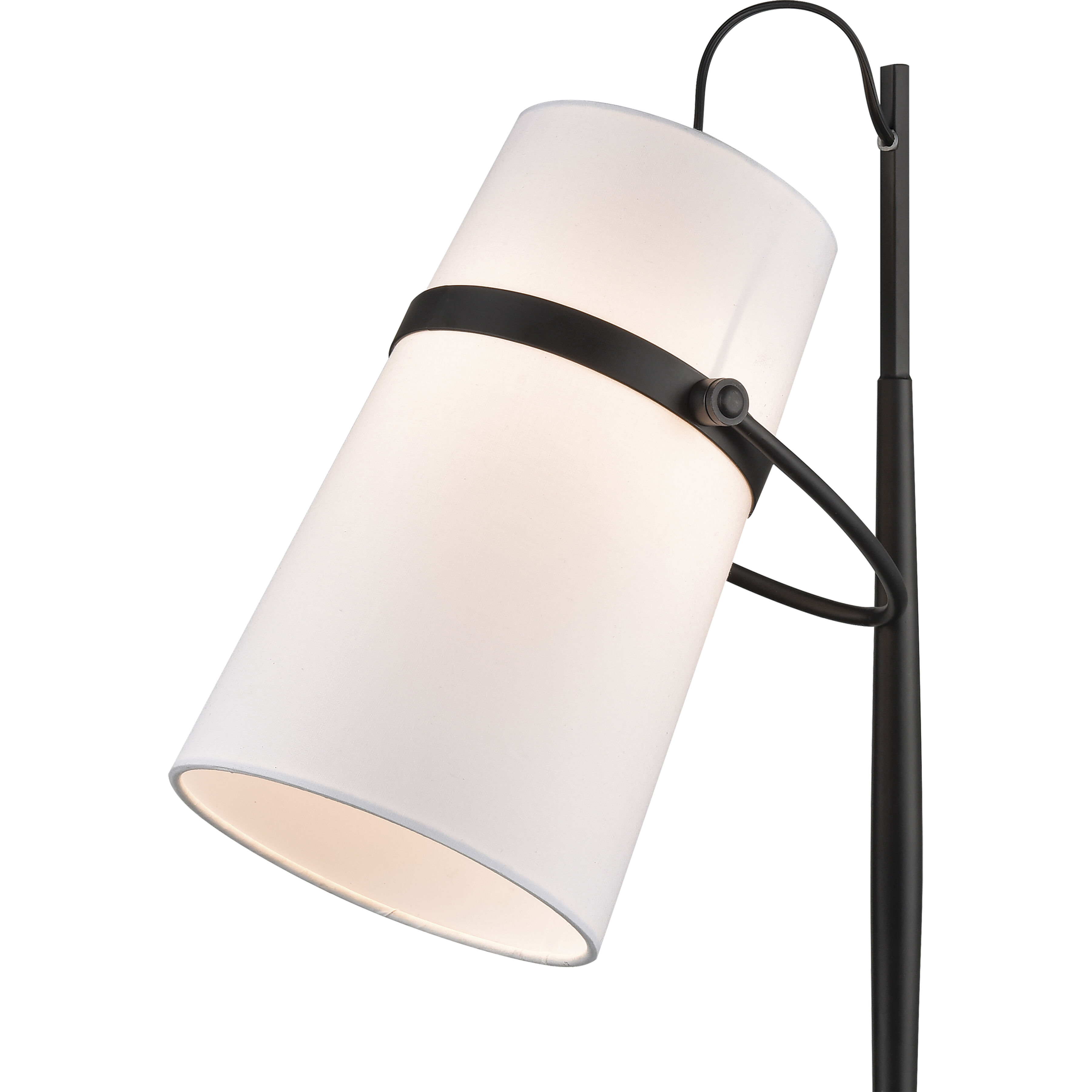Banded Shade 28 inch 60 watt Matte Black Desk Lamp Portable Light