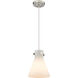 Downtown Urban Newton Cone 1 Light 8 inch Satin Nickel Pendant Ceiling Light in Matte White
