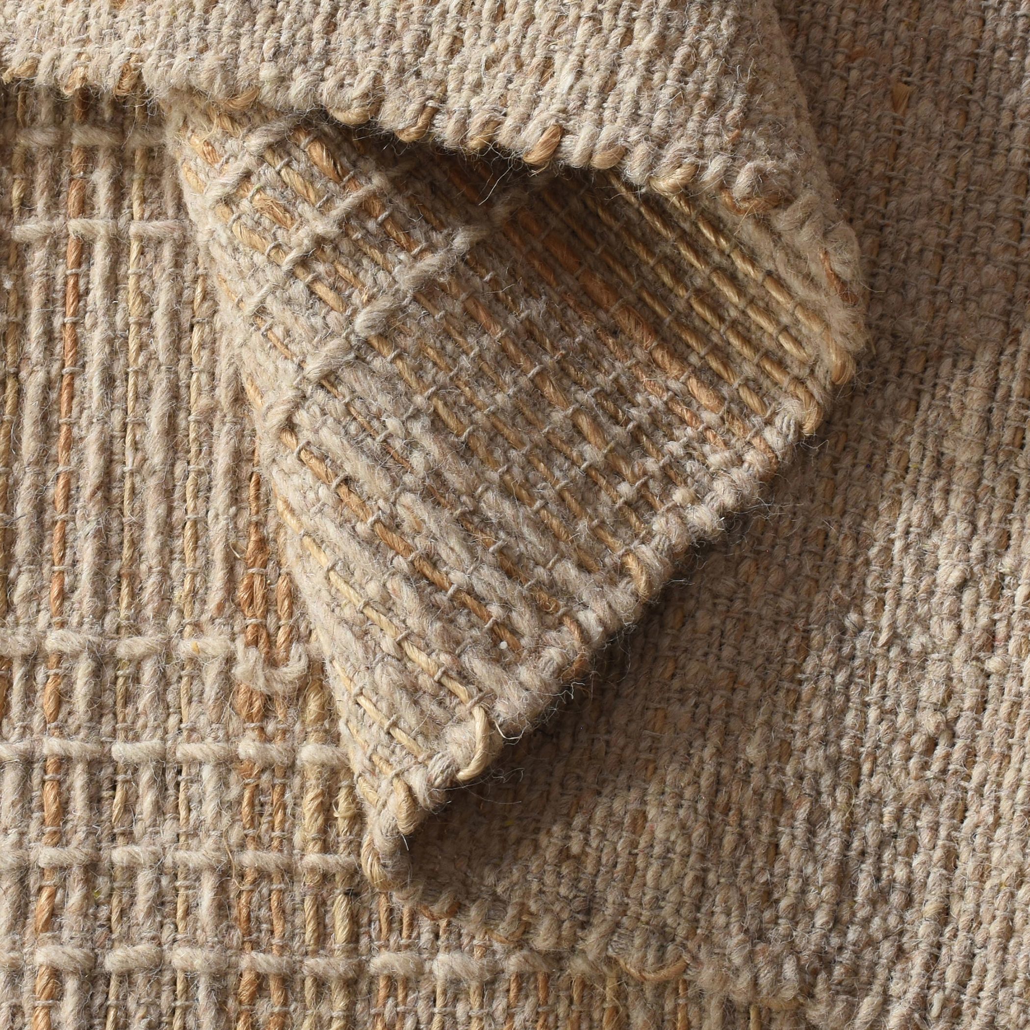 Baxton 108 X 72 inch Beige with Natural Twisted Jute Rug, 6ft x 9ft