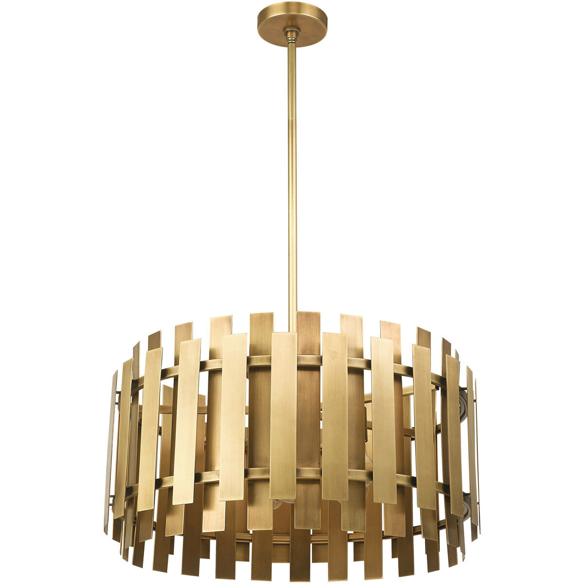 Greenwich 6 Light 24 inch Natural Brass Pendant Chandelier Ceiling Light