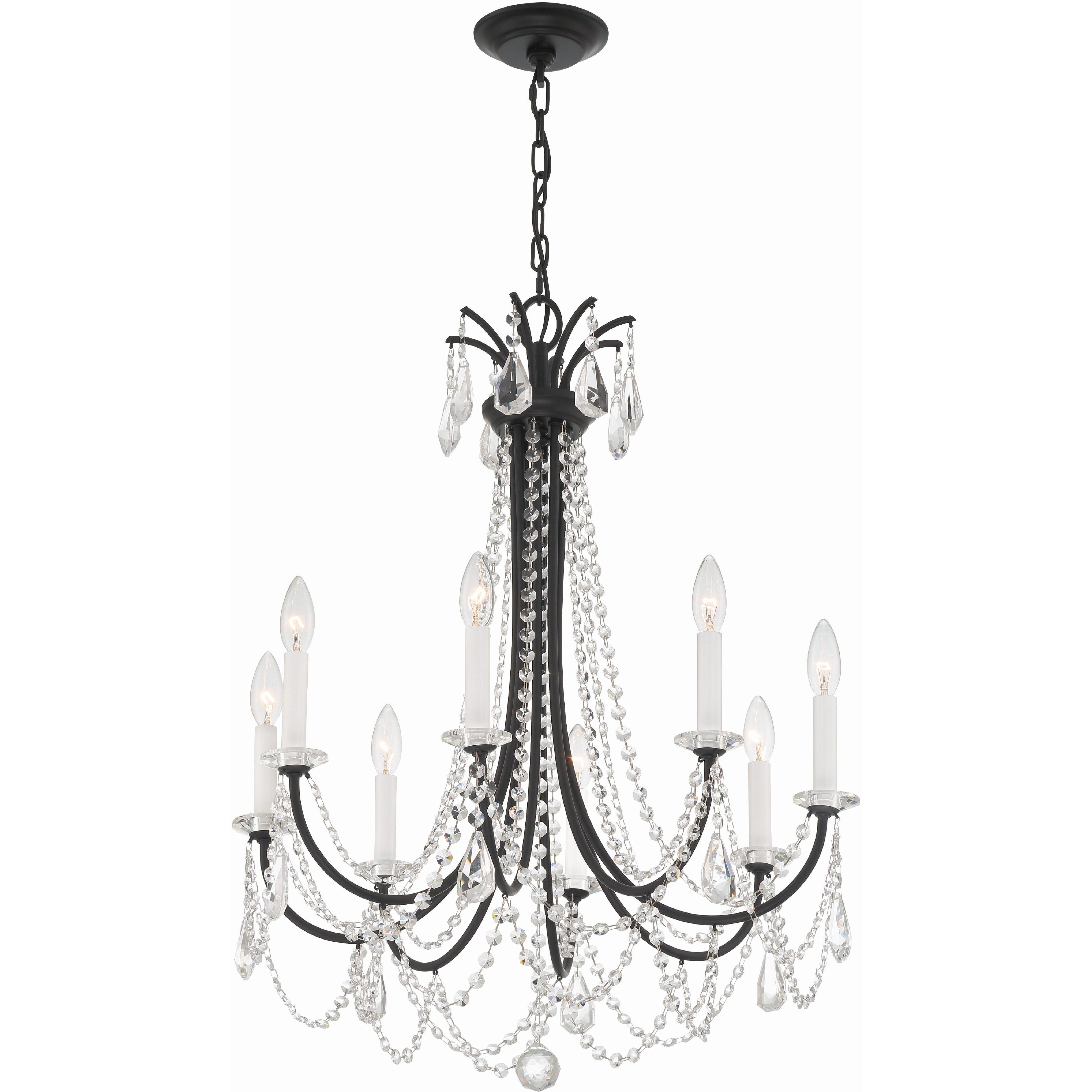 Karrington 8 Light 26 inch Matte Black Chandelier Ceiling Light