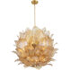 Orchid 24 Light 35.5 inch Legacy Brass Pendant Ceiling Light in Amber Handmade Glass
