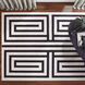 Optika 36 X 24 inch Black/White Rug in 2 x 3