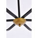 Trey 6 Light 42 inch Black and Brass Pendant Ceiling Light