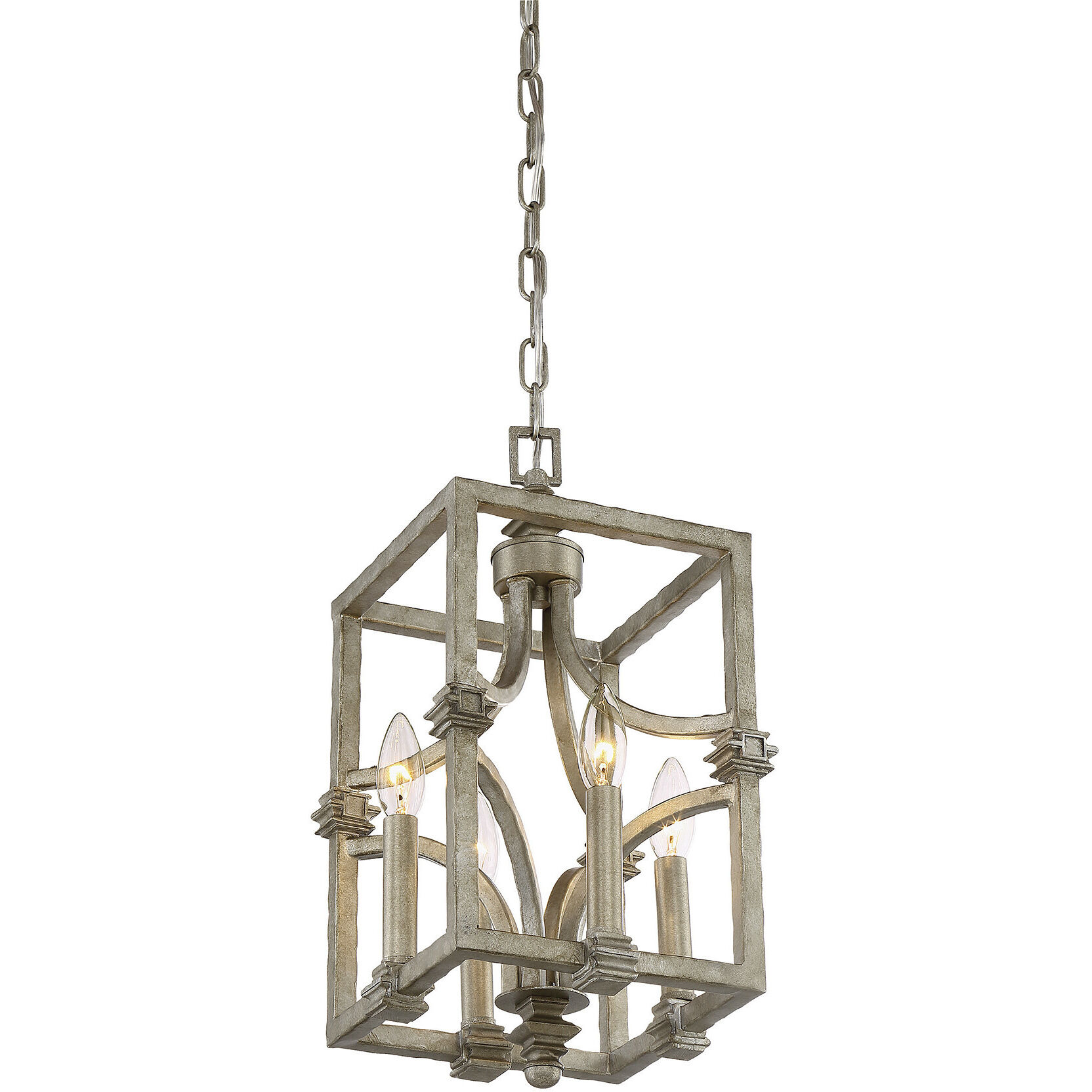 Structure 4 Light 9 inch Aged Steel Pendant Ceiling Light