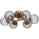 Gaia LED 30 inch Novel Brass Flush Mount Ceiling Light in Smoke, 2700K LED