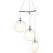 Cantina LED 36 inch Satin Black Pendant Ceiling Light in Poured White Glass