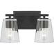 Vertex 2 Light 12.87 inch Matte Black Bath Light Wall Light