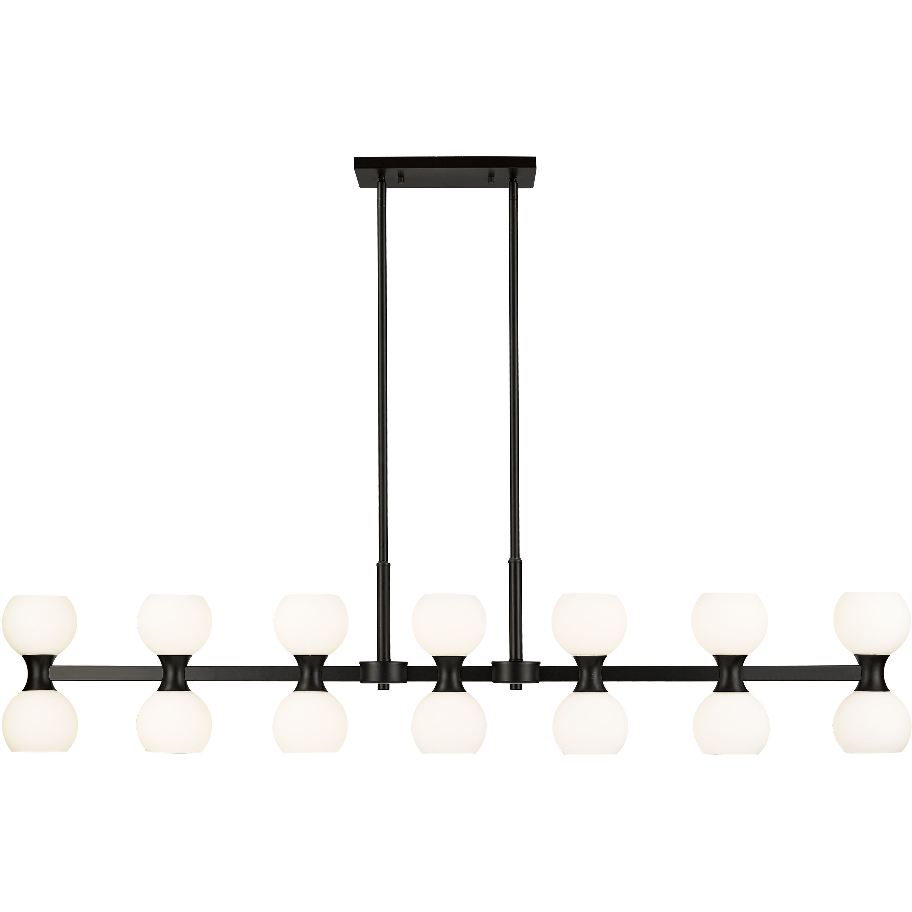 Artemis 14 Light 60 inch Matte Black Linear Chandelier Ceiling Light