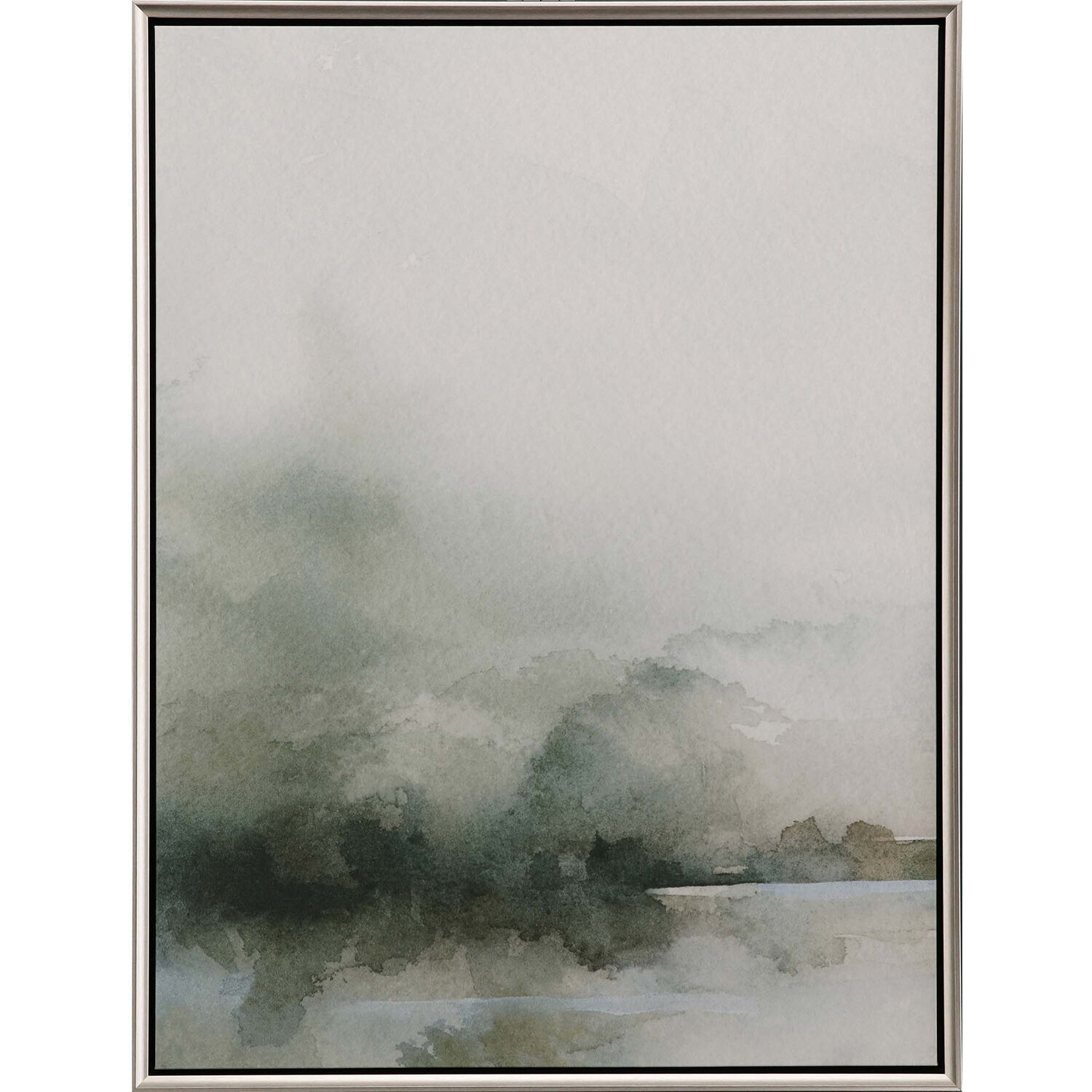Heavy Fog Green and Blue and Gray Canvas