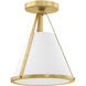 Fulton 1 Light 9.25 inch Antique Gold Semi Flush Ceiling Light