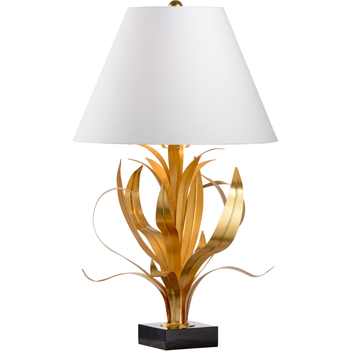 Larry Laslo 30 inch 100.00 watt Antique Gold Leaf/Natural Black Table Lamp Portable Light