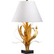 Larry Laslo 30 inch 100.00 watt Antique Gold Leaf/Natural Black Table Lamp Portable Light