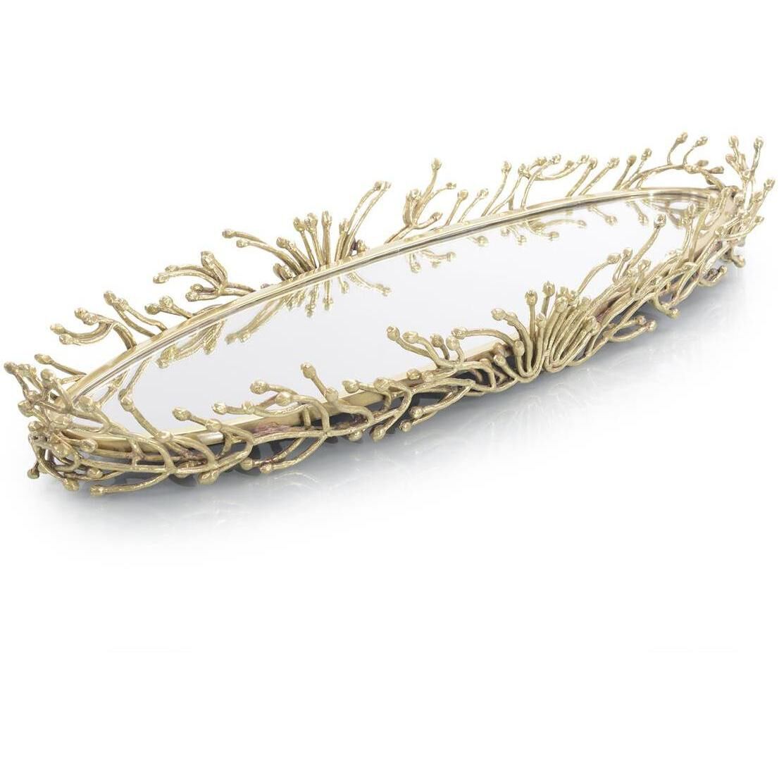 Twig Brass Mirrored Tray