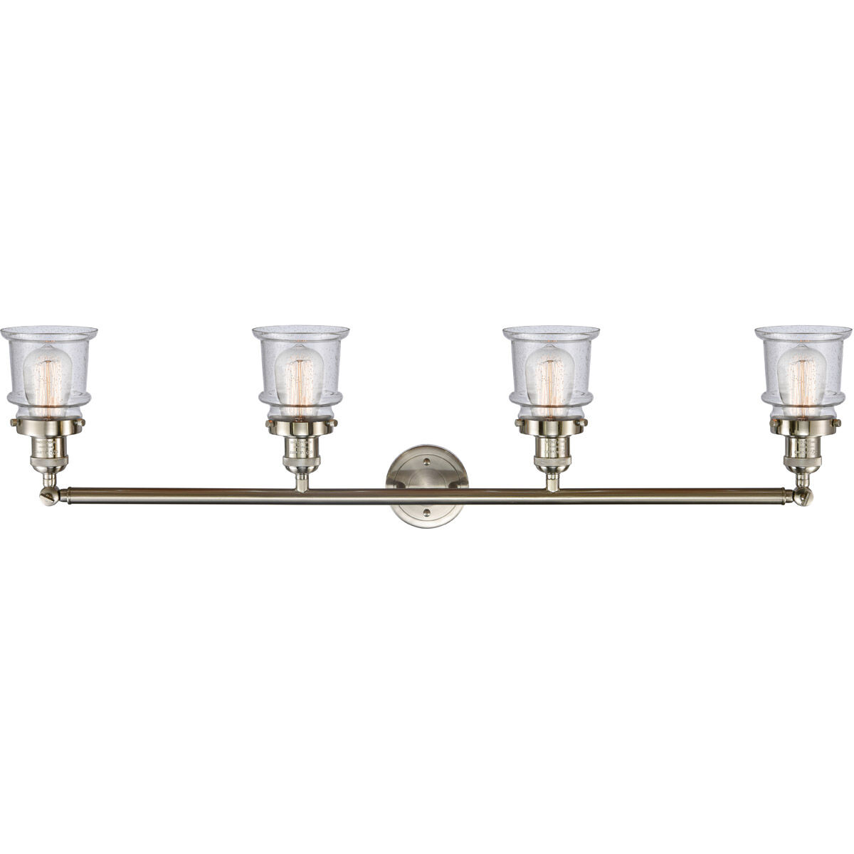 Franklin Restoration Small Canton LED 42 inch Brushed Satin Nickel Bath Vanity Light Wall Light in Seedy Glass, Franklin Restoration