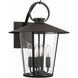 Andover 4 Light 17.25 inch Matte Black Outdoor Sconce in Clear
