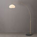 Morelli 76 inch 9 watt Weathered Brass and Matte Black Arc Floor Lamp Portable Light