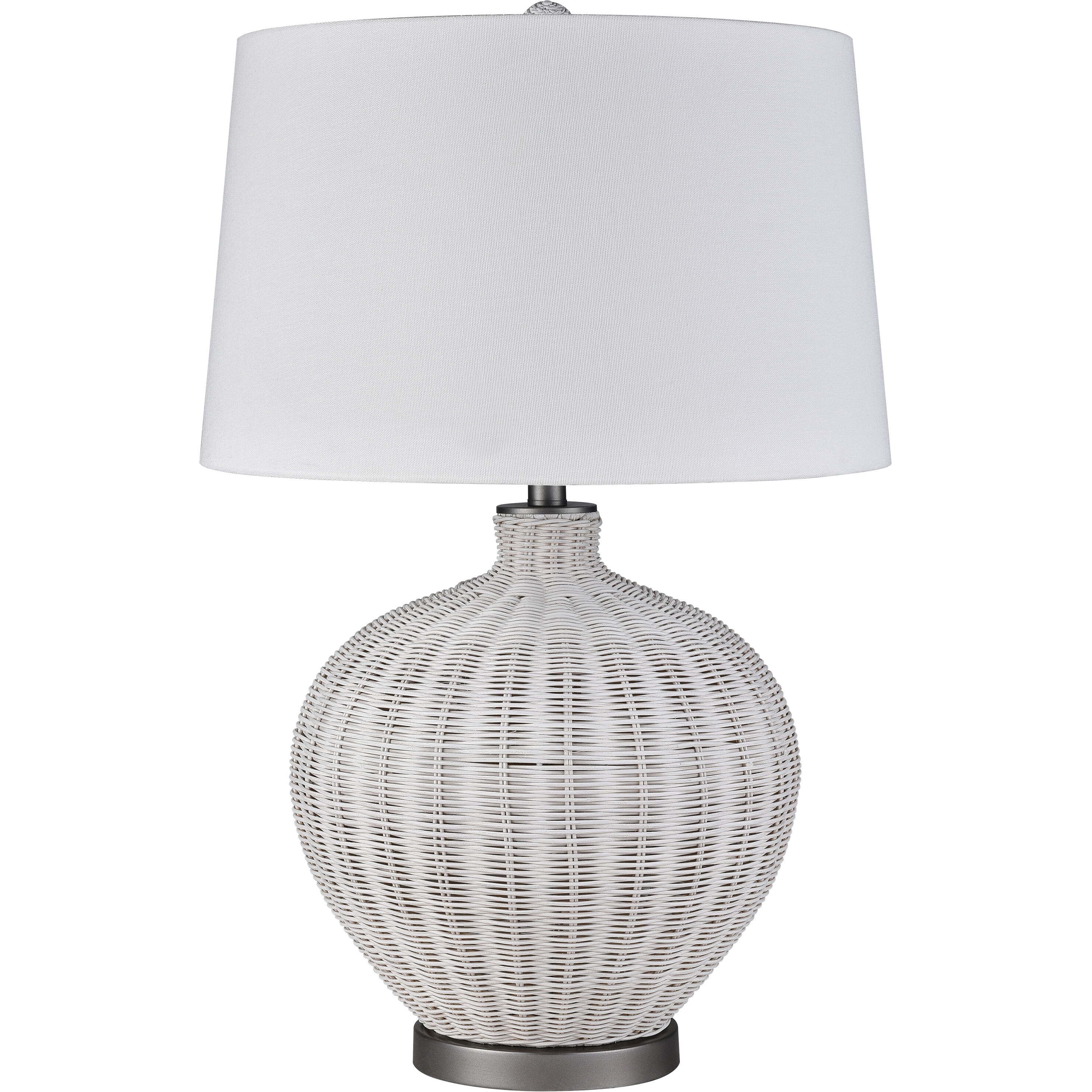 Brinley 29 inch 150 watt White with Pewter Table Lamp Portable Light