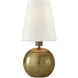 Thomas O'Brien Terri 10.25 inch 40.00 watt Hand-Rubbed Antique Brass Accent Lamp Portable Light in Linen