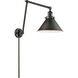 Briarcliff 30 inch 100 watt Oil Rubbed Bronze Swing Arm Wall Light, Franklin Restoration