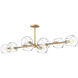 Alora Mood Willow 8 Light 48.25 inch Brushed Gold Linear Pendant Ceiling Light in Clear Glass
