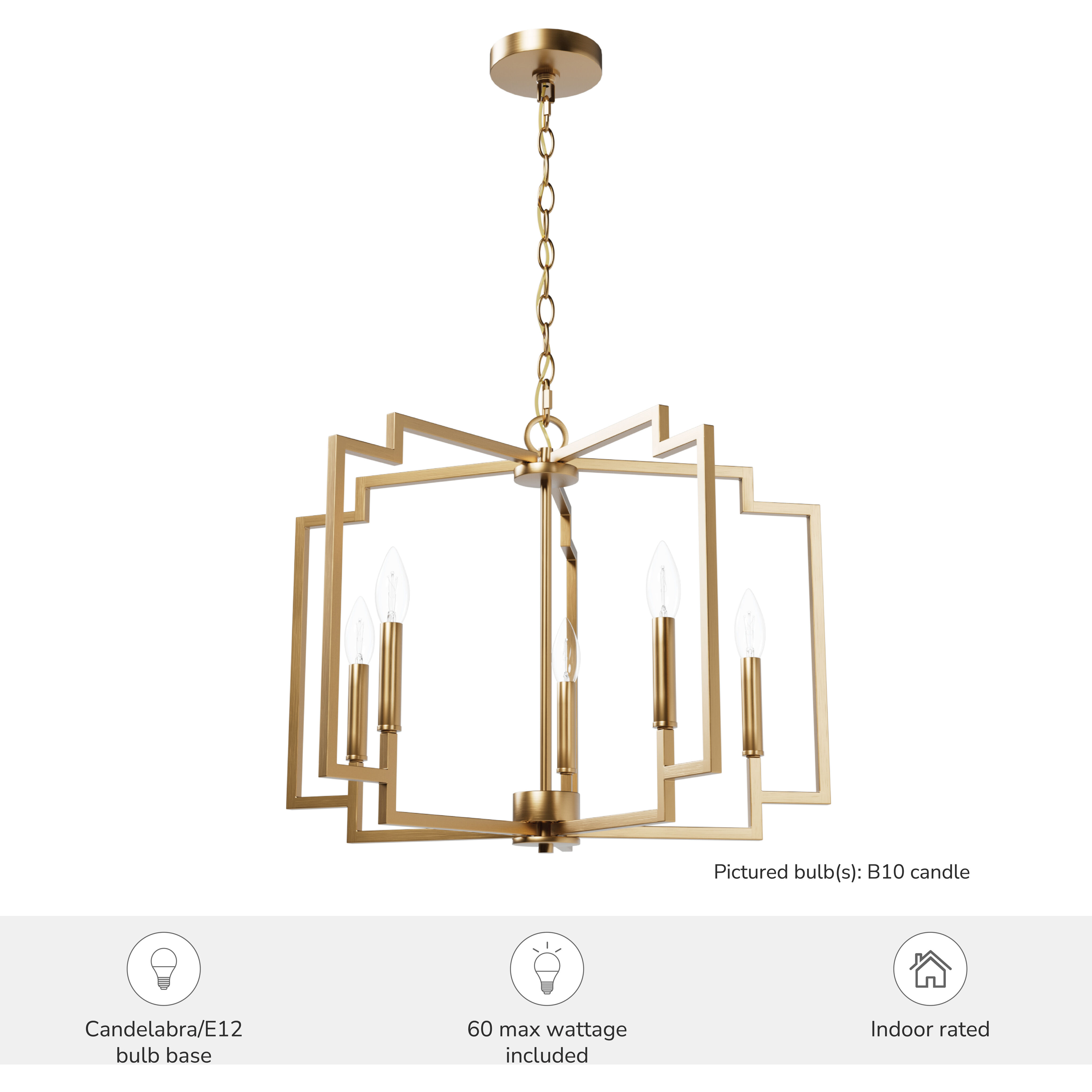 Zoanne 5 Light 24 inch Alturas Gold Chandelier Ceiling Light, Medium