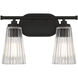 Chantilly 2 Light 14 inch Black Bathroom Vanity Light Wall Light, Essentials