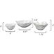 Fleur Ceramic 10 X 4 inch Bowls in White Ceramic, Set of 3