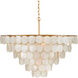 Bon Vivant 5 Light 30.25 inch Natural/Contemporary Gold Chandelier Ceiling Light, Semi-Flush Mount Convertible