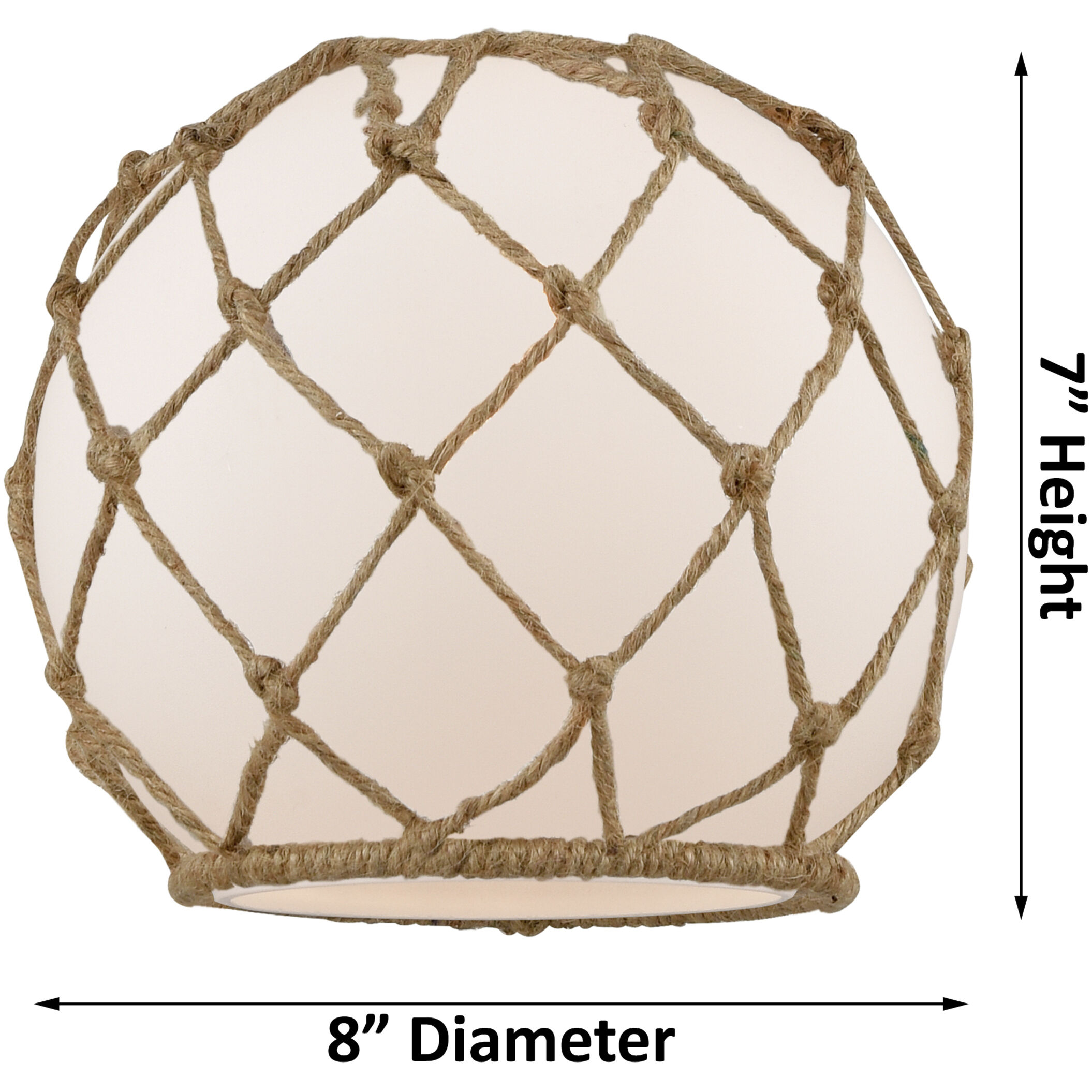 Ballston Farmhouse Rope LED 36 inch White and Polished Chrome Island Light Ceiling Light in Clear Glass with White Rope, Ballston