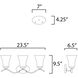 Vital 3 Light 23.5 inch Satin Nickel Bath Vanity Wall Light