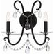 Othello Bath Wall Light in Clear Hand Cut, Matte Black