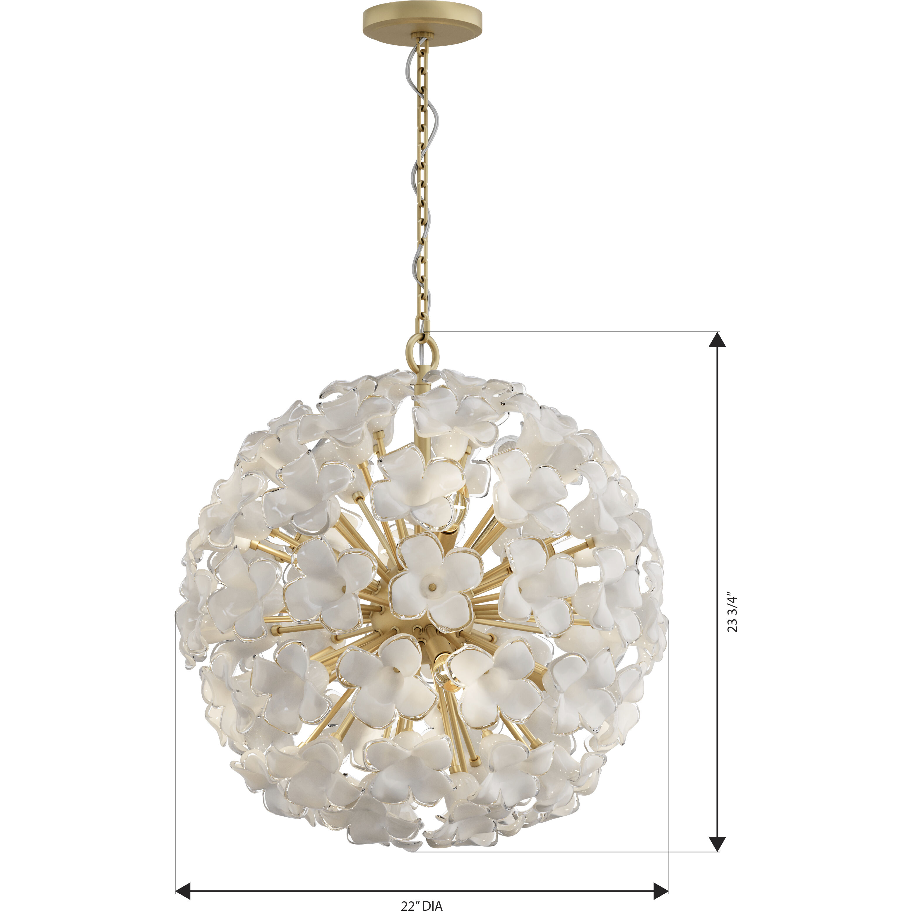 Bloome 8 Light 22 inch Legacy Brass Pendant Ceiling Light