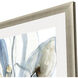 Refined Blue and Beige and Gray and Metallic Framed Art