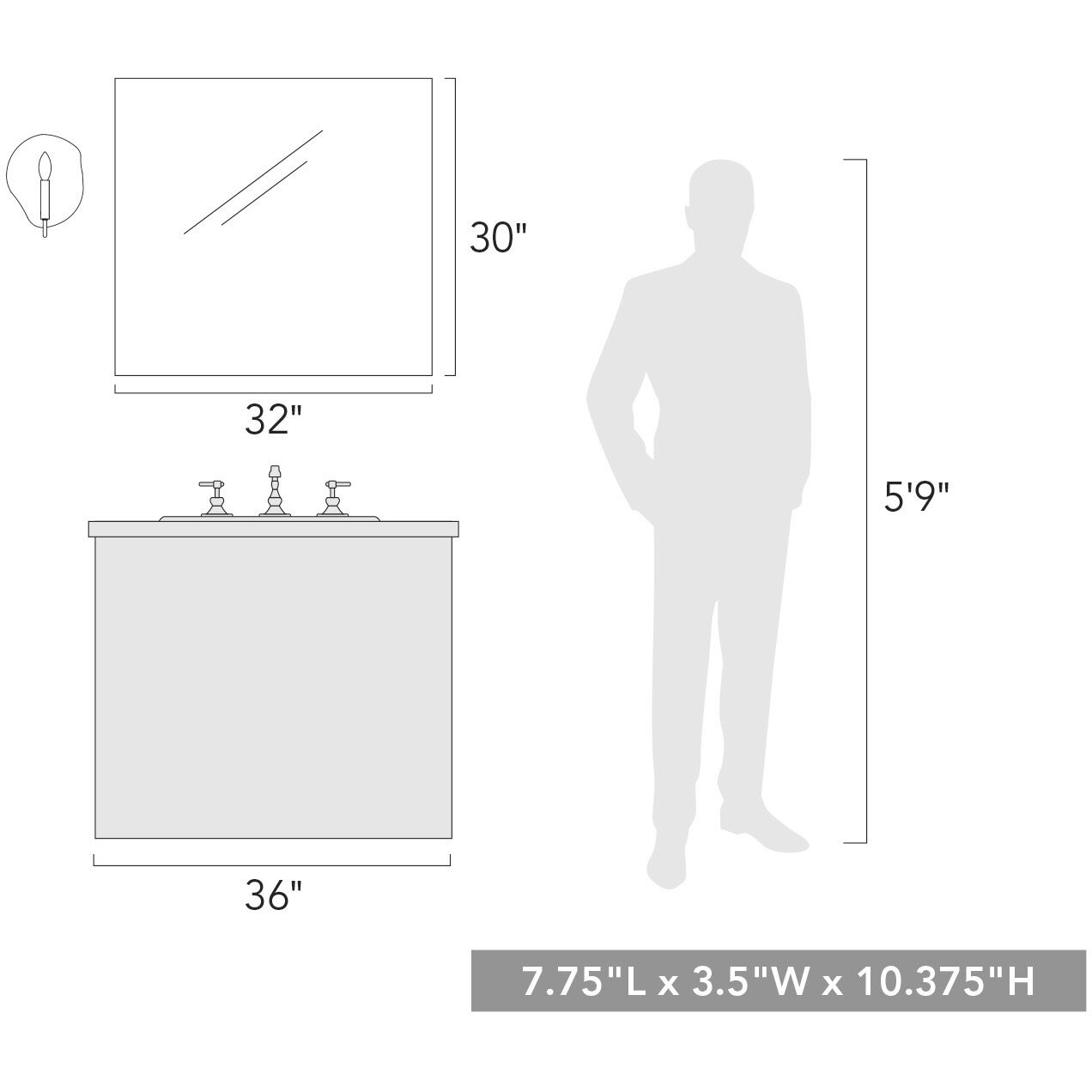 Samara 1 Light 7.75 inch Matte Black Wall Sconce Wall Light