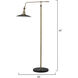 Mid-Century Modern 65 inch 60 watt Brass Finish Floor Lamp Portable Light
