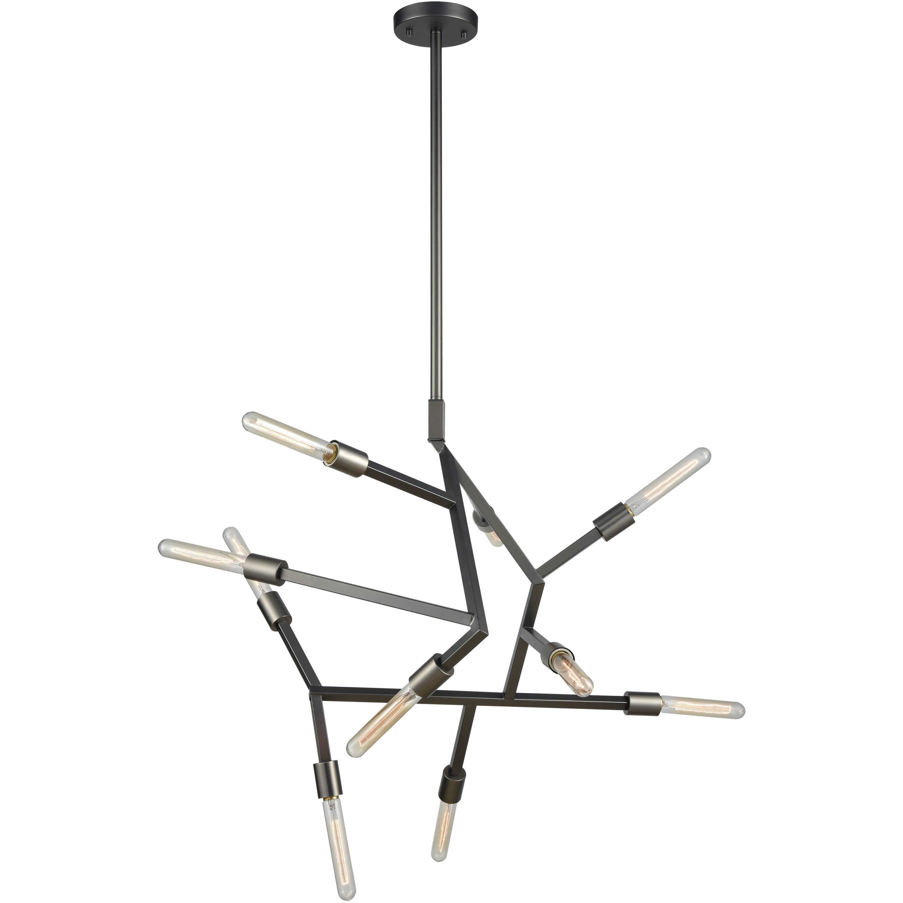 Freeform 10 Light 29 inch Graphite Chandelier Ceiling Light