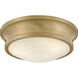 Ellis 3 Light 14 inch Heritage Brass Flush Mount Ceiling Light