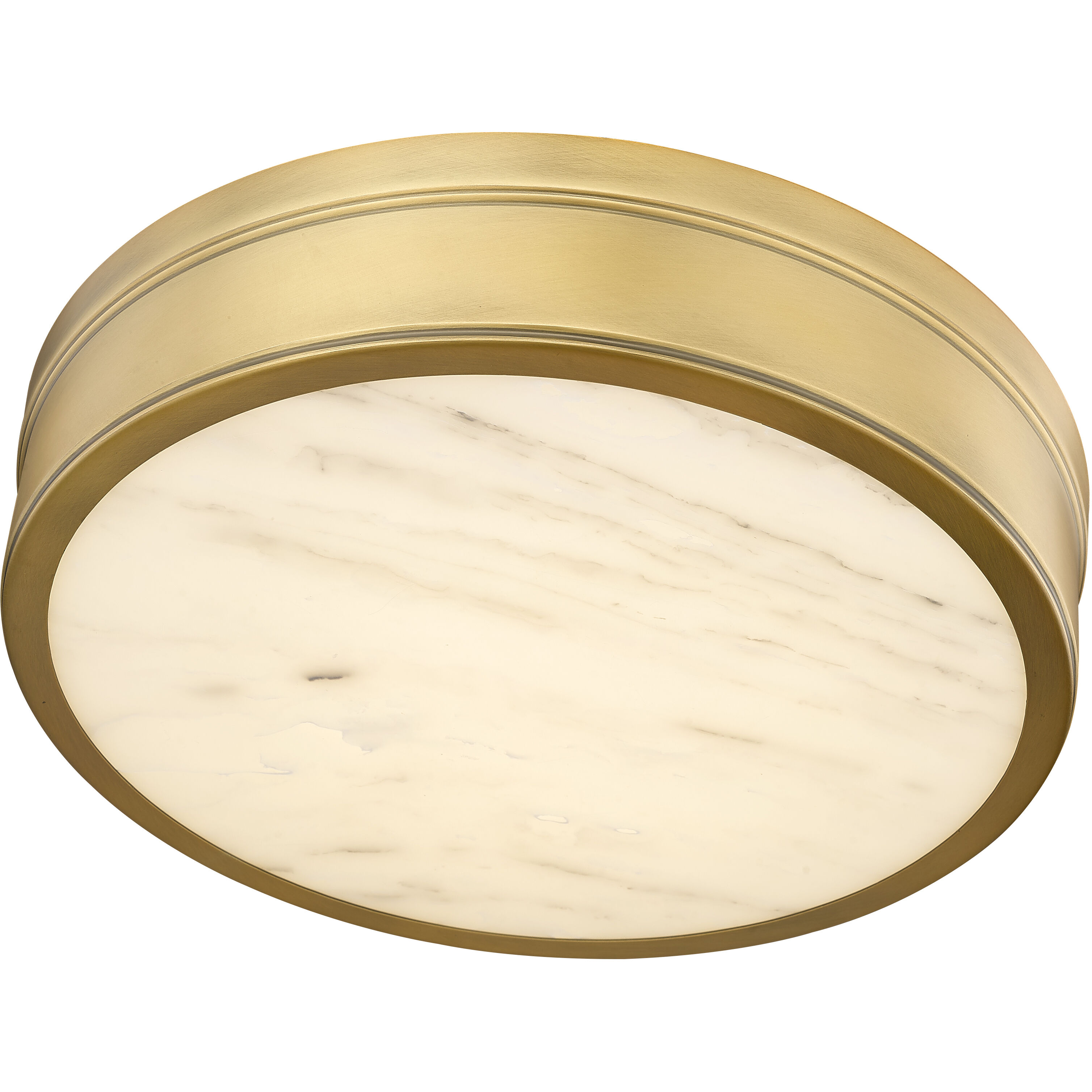 Anders LED 15 inch Rubbed Brass Flush Mount Ceiling Light