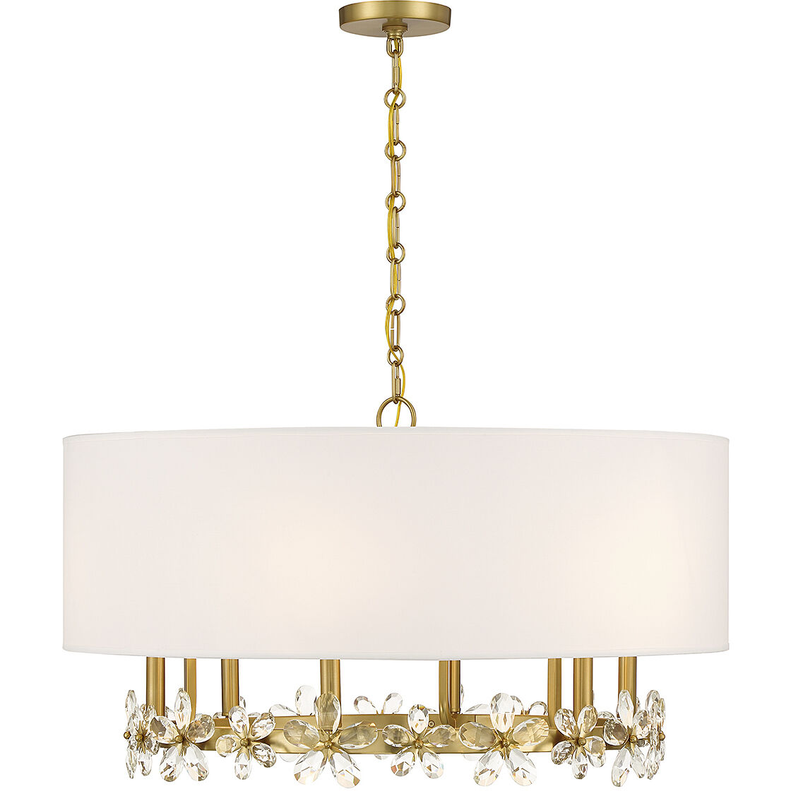 Dahlia 6 Light 30 inch Warm Brass Pendant Ceiling Light