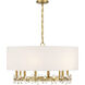 Dahlia 6 Light 30 inch Warm Brass Pendant Ceiling Light